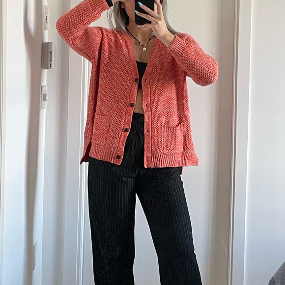 Knit pink sweater jacket cardigan size S - Picture 2 of 3